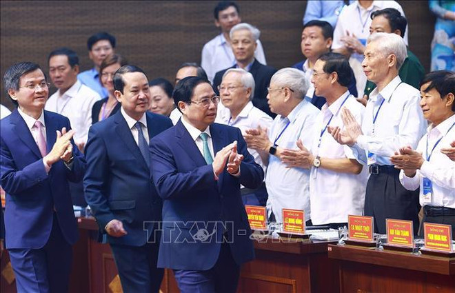 Prime Minister Pham Minh Chinh at the conference. (Photo: VNA) Chinh2.jpg