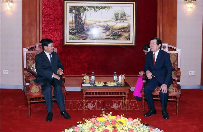 Top Lao leader meets with former Vietnamese Presidents | Vietnam+ ...