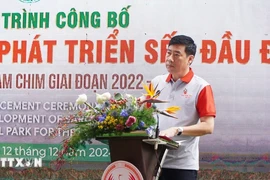 Chairman of the provincial People’s Committee Pham Thien Nghia speaks at the launching ceremony (Photo: VNA)