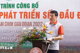 Chairman of the provincial People’s Committee Pham Thien Nghia speaks at the launching ceremony (Photo: VNA)