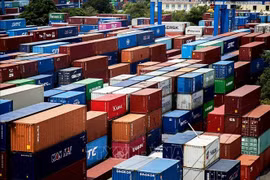 Containers in Cat Lat Port, HCM City (Photo: VNA)