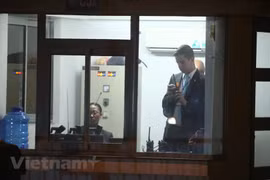 US special agents inspect security at airport