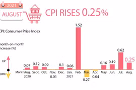 August's CPI inches up 0.25 percent