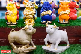 Ceramic buffalo figurines