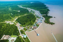 An aerial view of Ca Mau cape National Park (Photo: VNA)