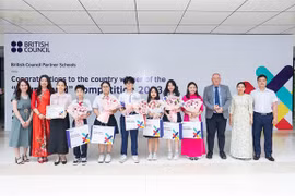 Students from Thanh Xuan Secondary School in Hanoi were the East Asia region's second place winners in a global British Council Partner School competition. (Photo coutersy of British Council) 