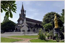 Unique wooden Catholic Church in Kon Tum
