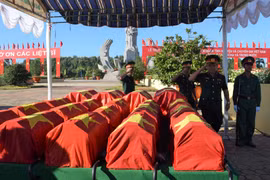 Remains of 52 soldiers reburied in Dong Thap province