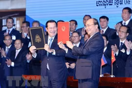 Vietnam, Cambodia exchange border topographic maps