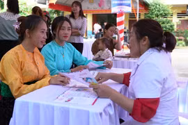 Doctors provide information and healthcare advice to women (Photo: VNA)