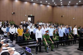 Defendants at the first instance trial (Photo: VNA)