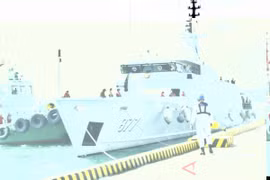 Indonesian Navy's KRI Marlin-877 docked at Felix Apolinario Naval Station in Davao, the Philippines, for the opening ceremony of the Philippine-Indonesia Coordinated Patrol (Corpat Philindo) XXXVIII mission on September 9. (Photo: ANTARA)
