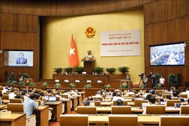 National Assembly Chairman Tran Thanh Man speaks at the session (Photo: VNA)