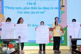 Children in difficult circumstances participate in a forum to listen to children's voices with the theme "Preventing and minimising child labour" (Photo: VNA)