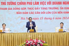 Prime Minister Pham Minh Chinh speaking at the meeting with SOEs' leaders (Photo: VNA)