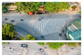 Sai Son School cluster in Quoc Oai district before and after the renovation. (Photo: VNA)