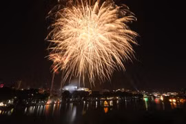 Fireworks light up sky on New Year Eve
