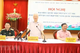 Party leader meets voters in Hanoi