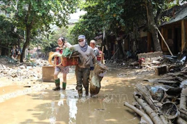 A street in Yen Bai city in the northern province of Yen Bai on September 14 after Typhoon Yagi. (Photo: VNA) 