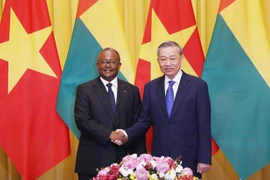 Party General Secretary and President of Vietnam To Lam (R) and Guinea-Bissau President Umaro Sissoco Embaló meet in Hanoi September 6. (Photo: VNA)