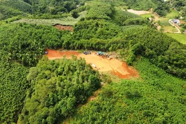 A resettlement area for local residents in Lang Nu village, which was swept away by flash floods during Typhoon Yagi in Lao Cai. (Photo: VNA)