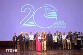 Individuals who have contributed greatly to the development of the UNESCO Global Geopark Network are honoured on this occasion. (Photo: VNA)