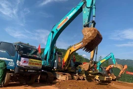 Groundbreaking ceremony for the construction of a resettlement area in Lang Nu village, Yen Bai, which was severely damaged by typhoon Yagi (Photo: VNA)