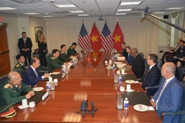 At the talks between Minister of National Defence General Phan Van Giang and US Defence Secretary Lloyd Austin (Photo: VNA)