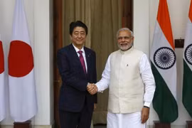 Japanese, Indian PMs pledge cooperation for free, open Asia-Pacific