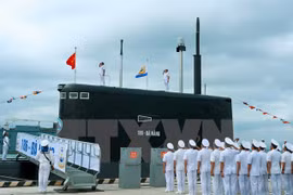Flag-raising ceremony held for two new submarines