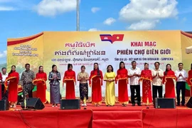 The opening ceremony of the annual border market 2024 between Gia Lai and Ratanakiri provinces. (Photo: baoxaydung.com.vn)