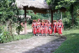 A group of Pa Then women in Tuyen Quang province wearing their traditional costume (Photo: VNA)