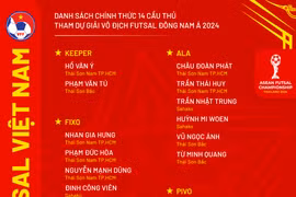 The 14-player roster for the 2024 Southeast Asia Futsal Championship. (Photo: VFF)
