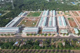 A social housing project under construction in Long Khanh city, Dong Nai province. (Photo: VNA)