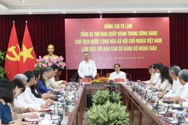 Party General Secretary and State President To Lam speaks at a working session with the Party Civil Affairs Committee of the Ministry of Foreign Affairs in Hanoi on August 29. (Photo: VNA)