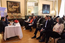 At a conference promoting Thai Binh province's trade and investment climate in Brussels on May 23. (Photo: VNA)