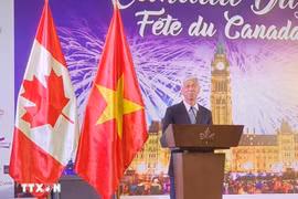 Vice Chairman of the Ho Chi Minh City People's Committee Vo Van Hoan speaks at a ceremony marking Canada Day (July 1, 1867 - 2024) held in the southern economic hub on June 26 evening. (Photo: VNA)
