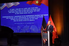 General Secretary of the Communist Party of Vietnam Central Committee and President of Vietnam To Lam speaks at the ceremony. (Photo: VNA)