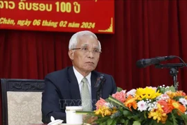 Khamphanh Pheuyavong, Secretary of the Lao People's Revolutionary Party (LPRP) Central Committee, who is also Chairman of the LPRP Central Committee’s Commission for Propaganda and Training, and Chairman of the Central Theoretical Council. (Photo: VNA)