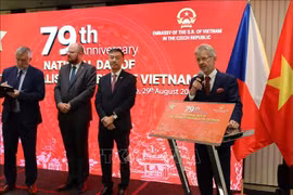 President of the Czech Senate Miloš Vystrčil speaks at the ceremony hosted by the Vietnamese Embassy on August 29. (Photo: VNA)