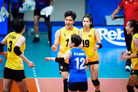 Bich Tuyen records a spike speed of 107km per hour in a game played on July 7. (Photo courtesy of FIVB)