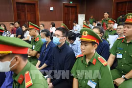 Defendants at the appellate trial the case involving the property developer Van Thinh Phat Group and Saigon Commercial Joint Stock Bank (SCB) on November 4. (Photo: VNA)