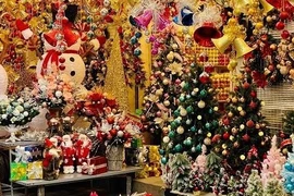 Christmas décor, gift market vibrant in Hanoi