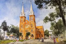 Painting exhibition shows French artist’s love for Vietnam