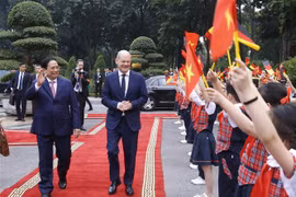 Welcome ceremony held for German Chancellor Olaf Scholz
