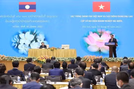 Vietnamese, Lao PMs meet business communities