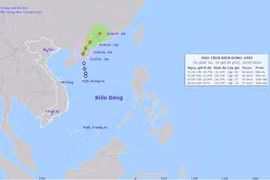 A map showing the direction of storm Maliksi, the first to hit Vietnam this year. (Photo: National Centre for Hydro-meteorological Forecasting)