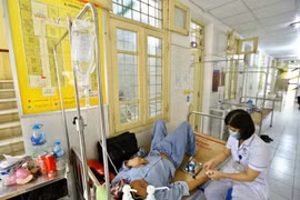 A dengue fever patient is being treated at the Department of Infectious Diseases of the Dong Da General Hospital. (Photo: VNA)