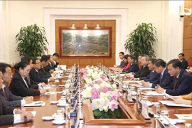 Top Party inspection officials from Vietnam and Laos hold talks in Hanoi (Photo: VNA)