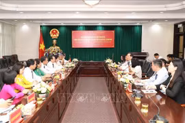 At the working session with Hubei province (Photo: VNA)